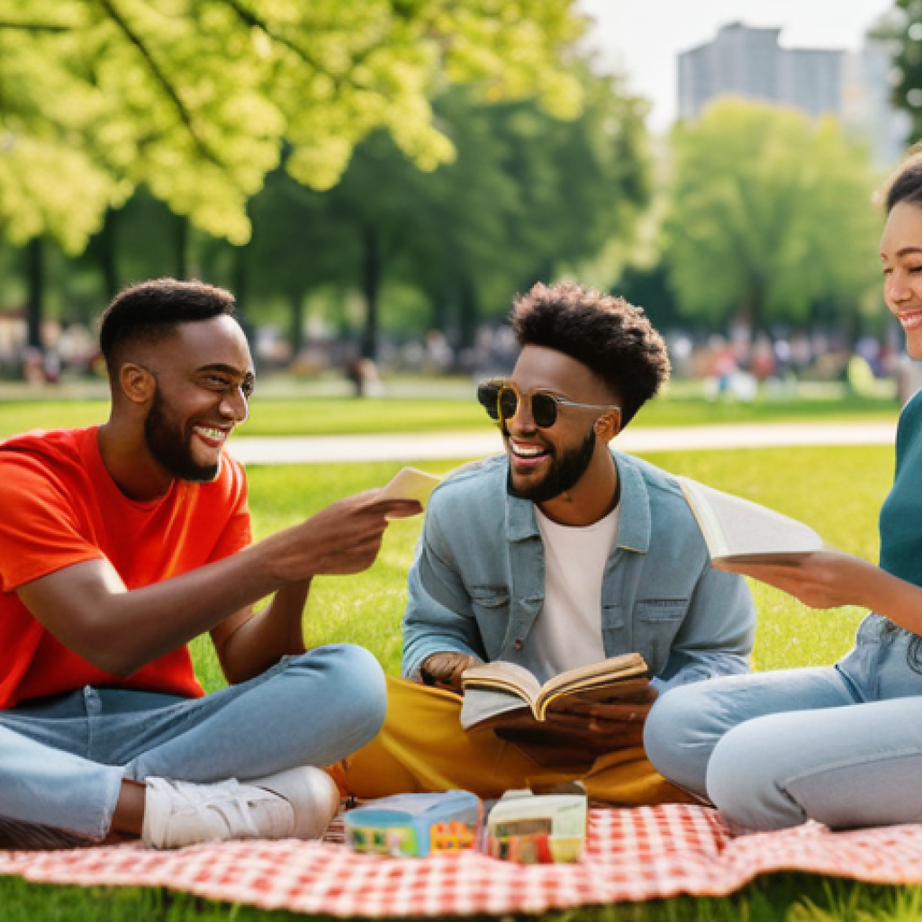 라트비아 내 영어 사용 가능성 - **Prompt:** "A diverse group of five friends, aged around 20-25, enjoying a sunny afternoon picnic i...