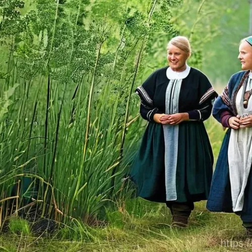 Home 23 라트비아 vs 에스토니아 역사 비교 - **Ancient Baltic Life in Harmony with Nature:**
A vibrant, sun-drenched scene depicting early Fi...