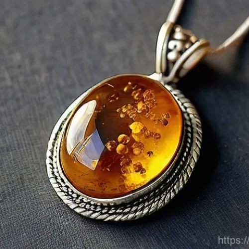 Home 21 라트비아에서 꼭 사야 할 기념품 - **Prompt: "A close-up photograph capturing the golden glow of a handcrafted Baltic amber pendant. Th...