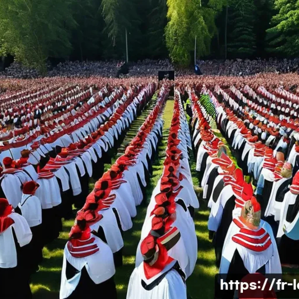 라트비아 음악 산업 - **A grand Latvian Song and Dance Festival.** Thousands of choir members, dressed in vibrant, intrica...