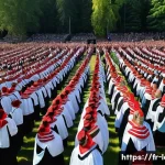 라트비아 음악 산업 - **A grand Latvian Song and Dance Festival.** Thousands of choir members, dressed in vibrant, intrica...